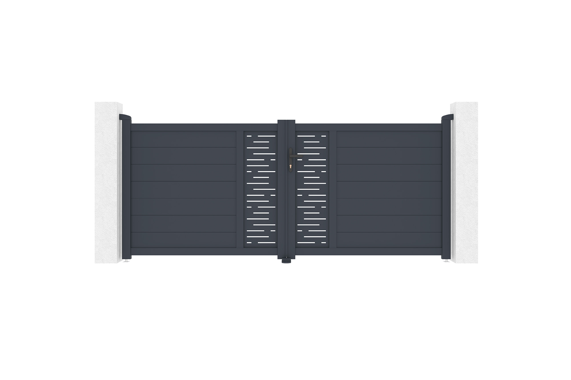 Puerta abatible 3,5m arlberg h.120 aluminio gris
