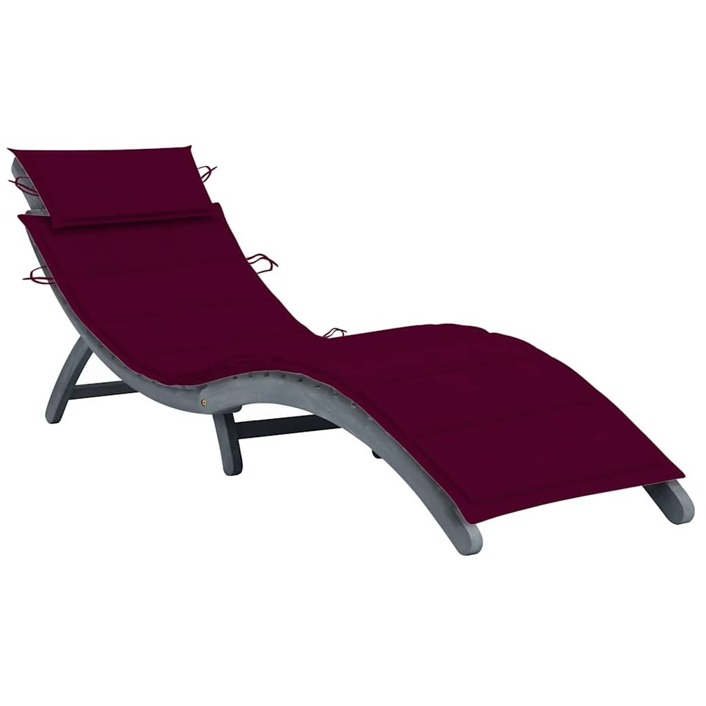 vidaXL tumbona con cojín madera maciza de acacia gris