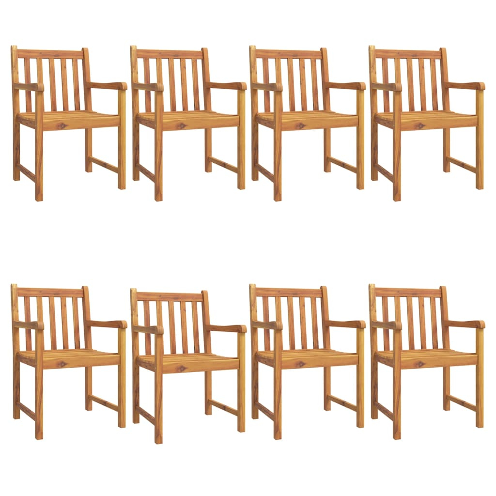 vidaXL sillas de jardín 8 uds madera maciza de acacia 56x55,5x90 cm