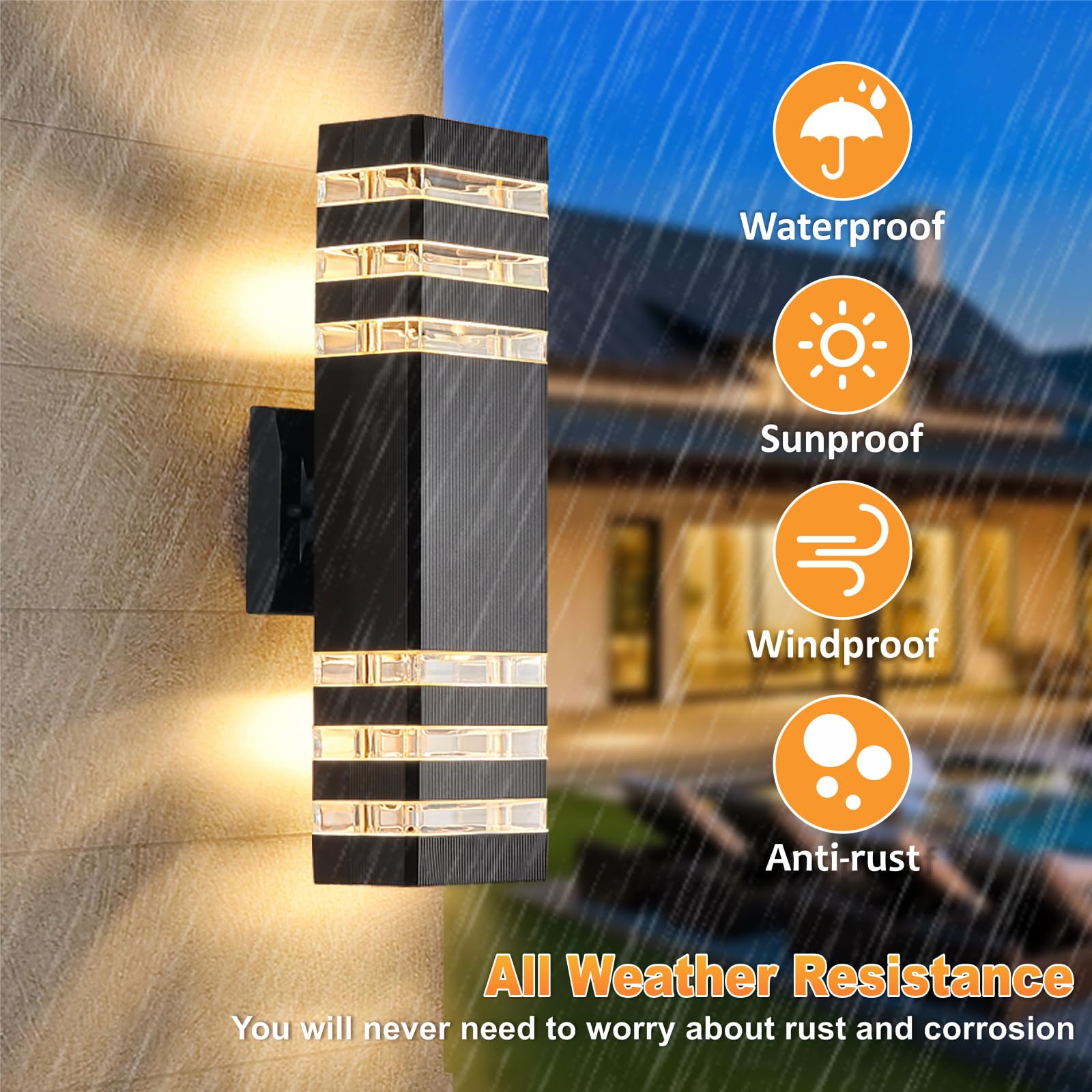 Aplique de pared exterior impermeable 3000 k
