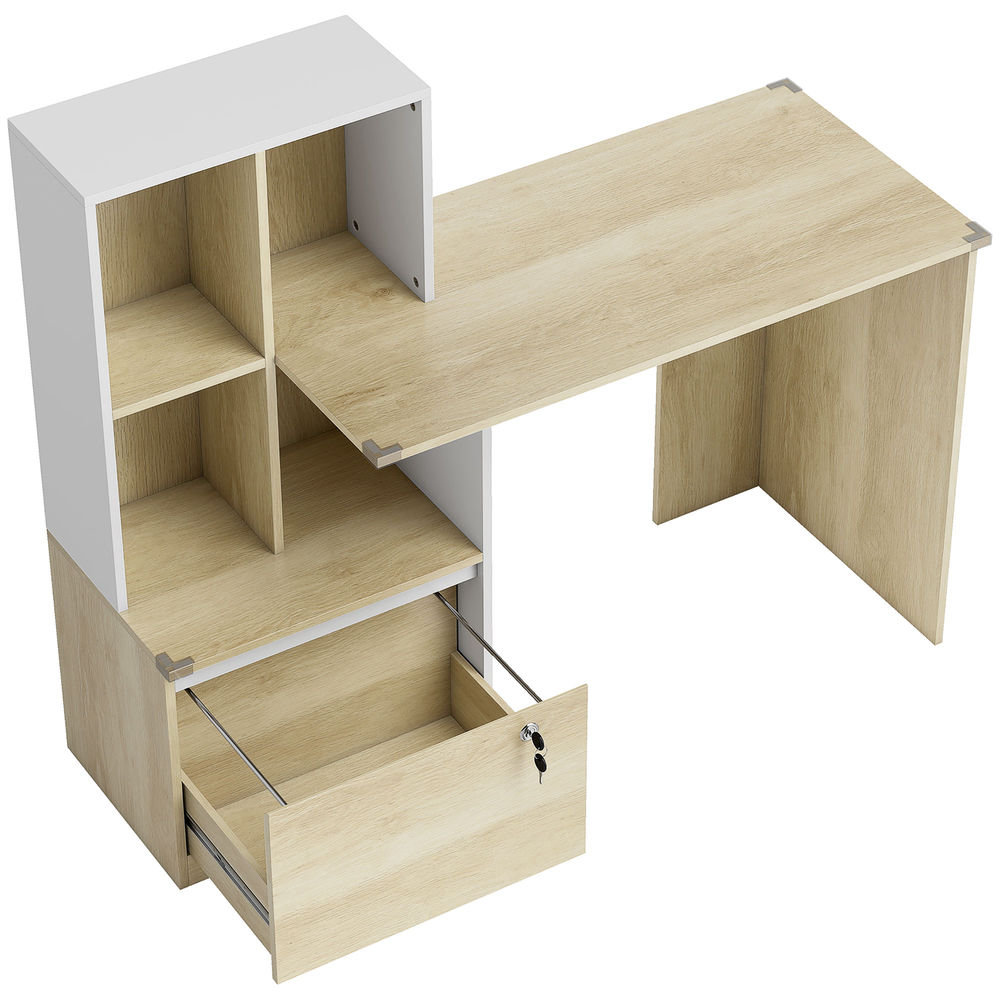 Mesa de escritorio 126x50x109 cm color marrón Homcom
