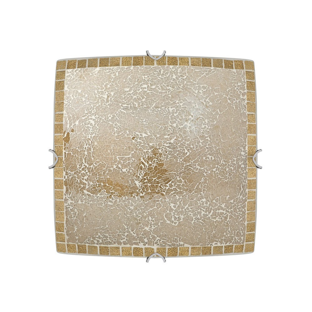 Plafon cuadrado tenor 2xE27 ambar mosaico 9x30x30 cm