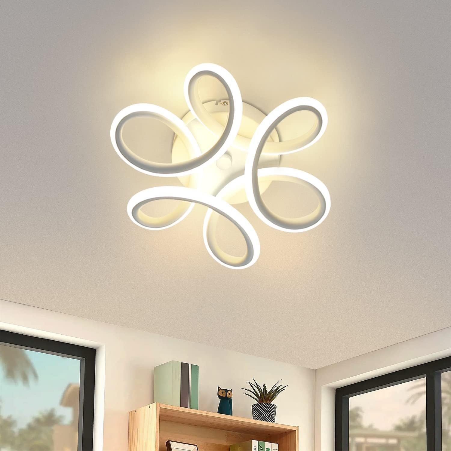 Nettlife lámpara de techo LED 17w, 3000k 27*12cm pequeña lámpara de