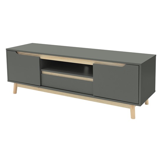 Mesa de tv hasta 65´´ tablero madera pino verde-natural 140x40cm