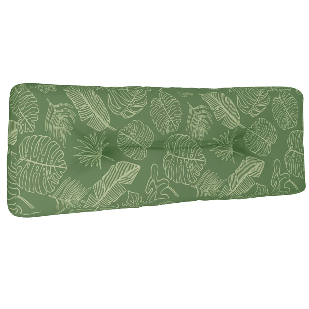 vidaXL cojín para sofá de palets tela estampado de hojas 120x40x12 cm