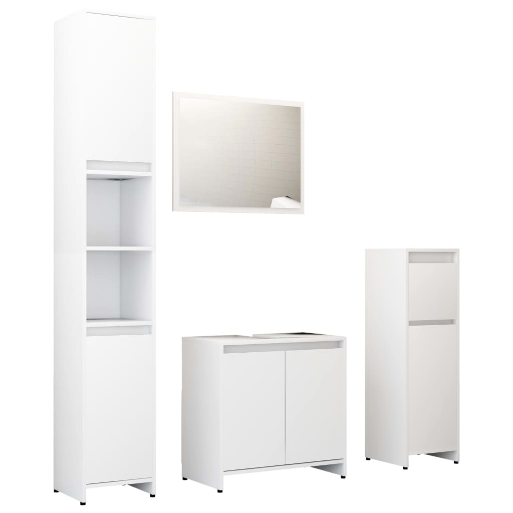 vidaXL juego de muebles de baño 4 piezas madera ingeniería blanco