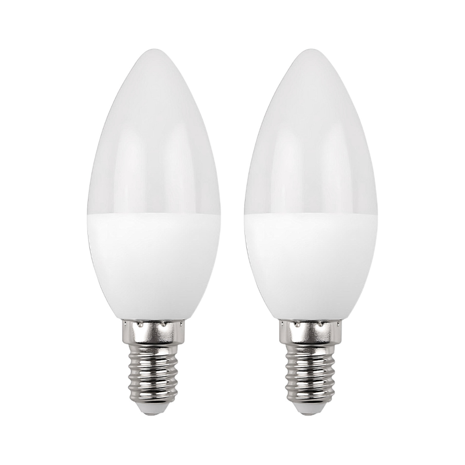 Pack 2 bombillas LED vela e14 7.4w equi.60w 806lm 25000h primer leader
