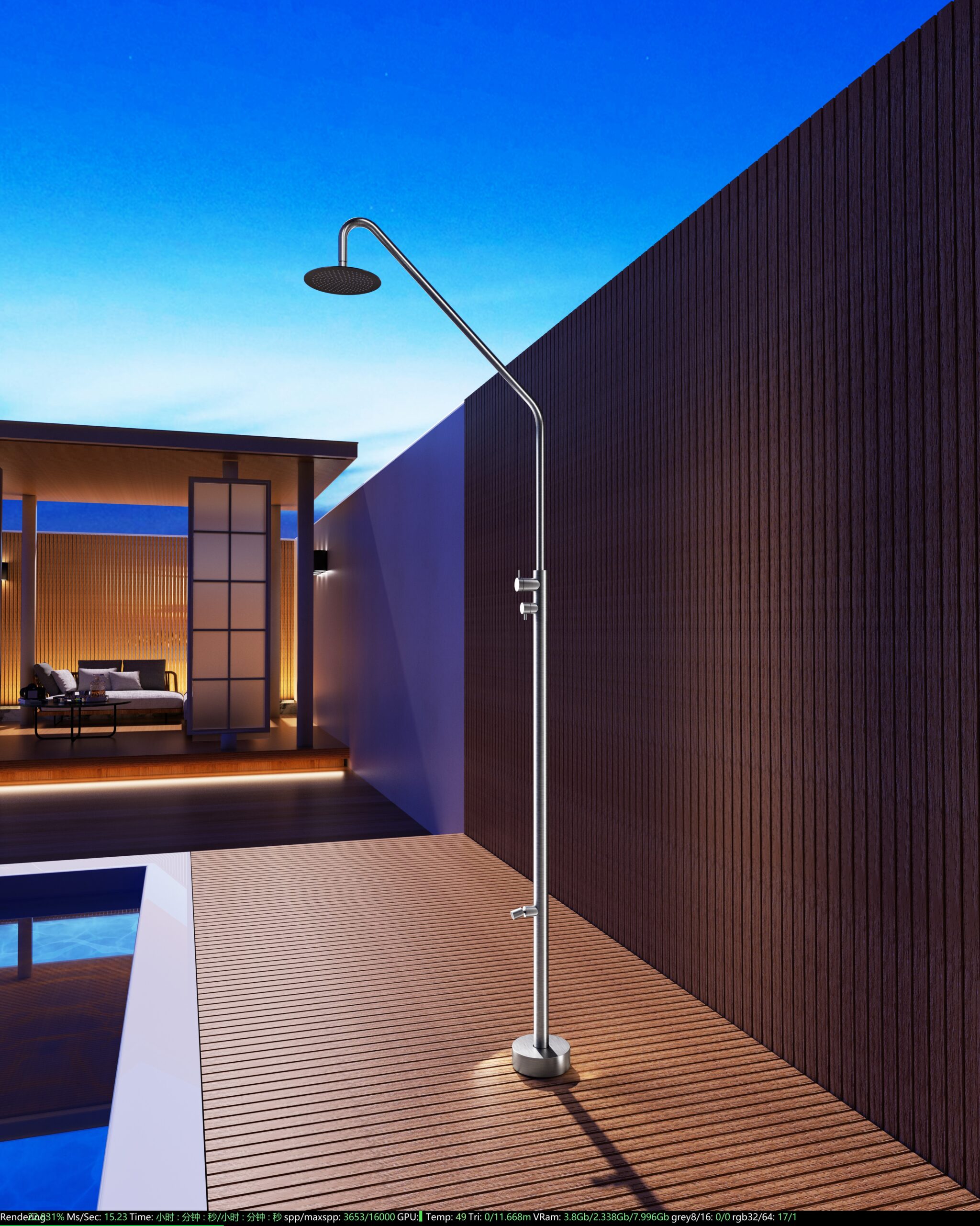 Ducha de piscina dakota en acero inox | poolimex