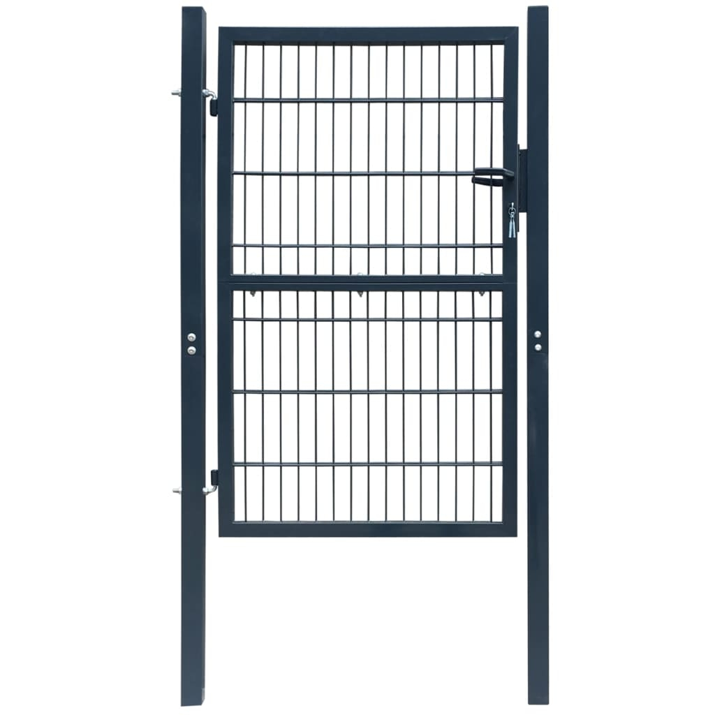 vidaXL puerta de valla 2d (individual) gris antracita 100x120 cm