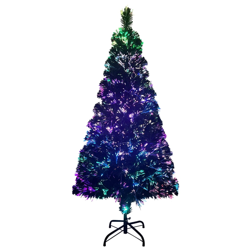 Árbol de navidad artificial y soporte verde fibra óptica 120 cm es2714