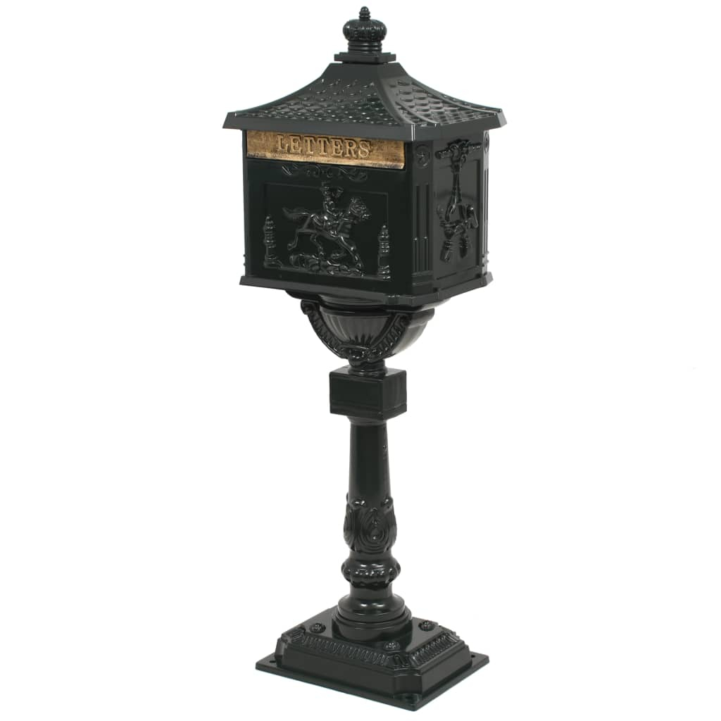vidaXL buzón de pedestal de aluminio estilo vintage inoxidable verde