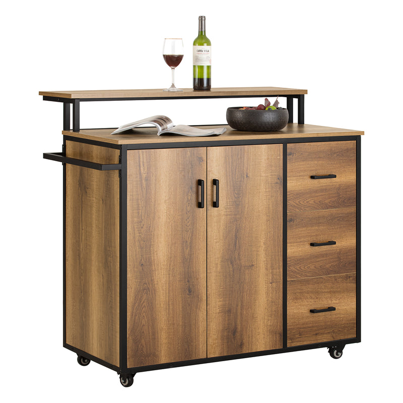 Isla de cocina con 2 puertas 1 estante adicional knl02-pf sobuy