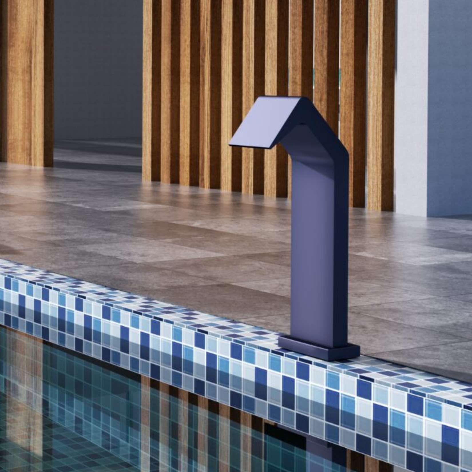 Rociador de cascada niagara en acero inox azul océano | poolimex |150x55mm