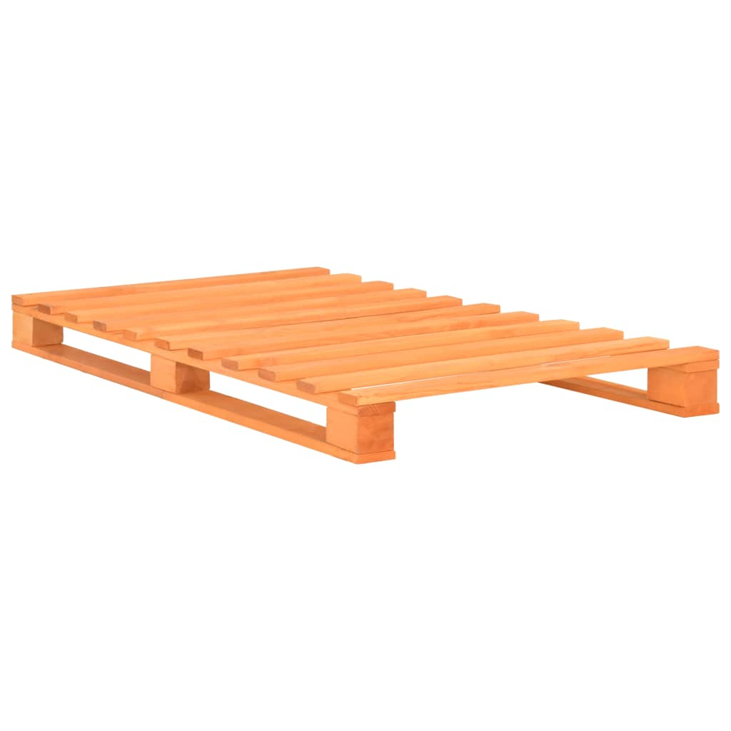 vidaXL marco cama palets sin colchón madera maciza marrón 100x200 cm