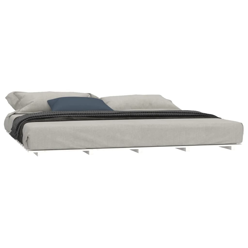 vidaXL estructura de cama de madera maciza de pino blanco 160x200 cm