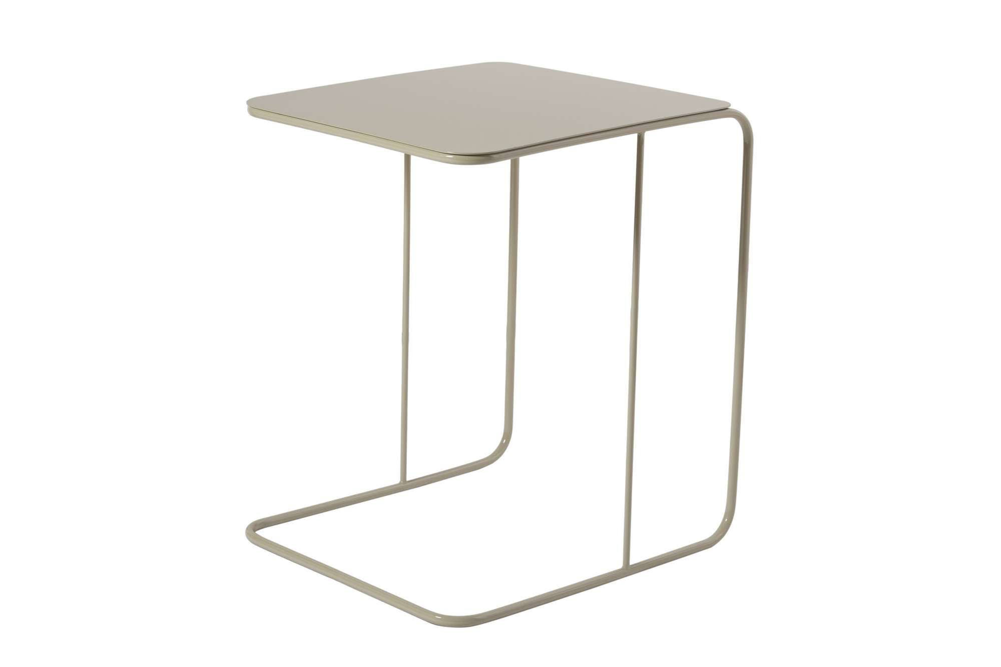 Mesita auxiliar de metal <<poet>> 47 x 46 x 57 cm - color topo