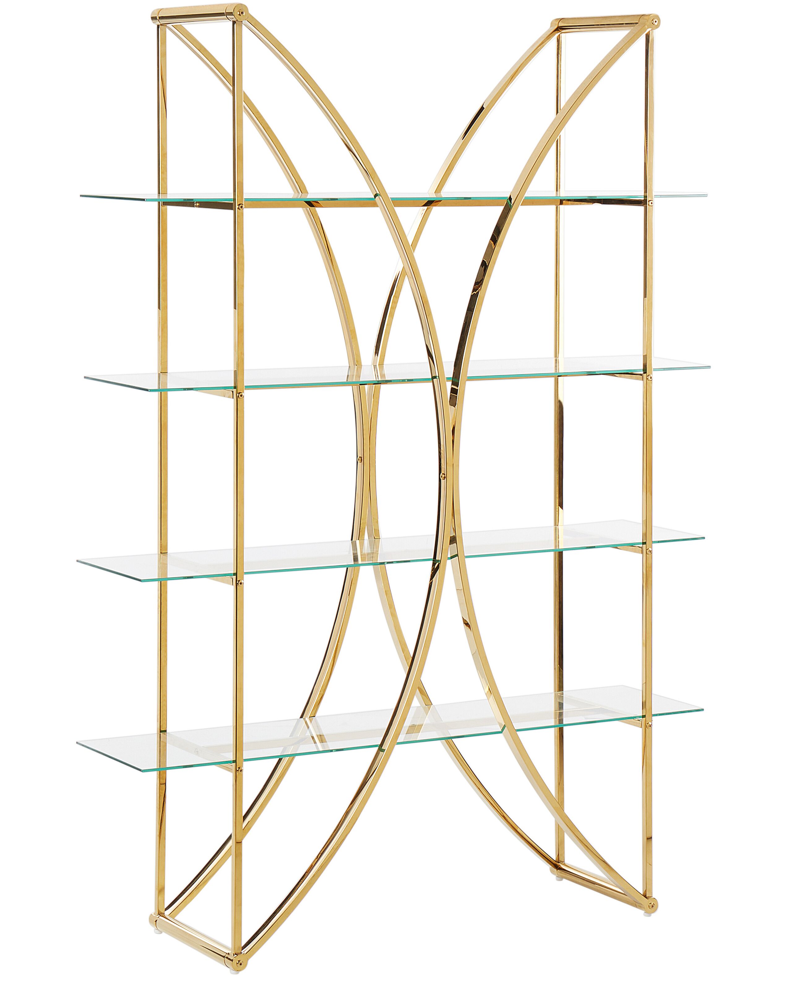 Estantería de 4 niveles hollow 175 cm metal dorado