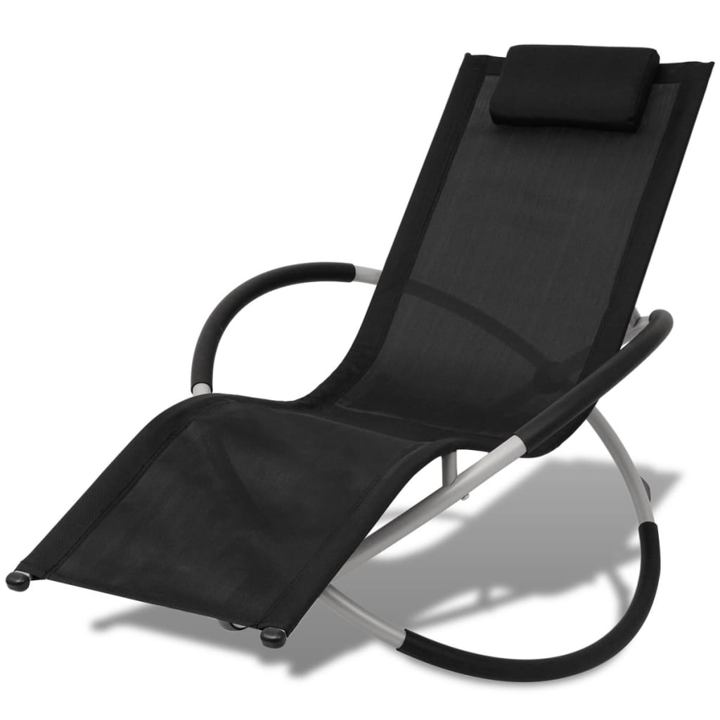 vidaXL tumbona geométrica de jardín acero negro y gris