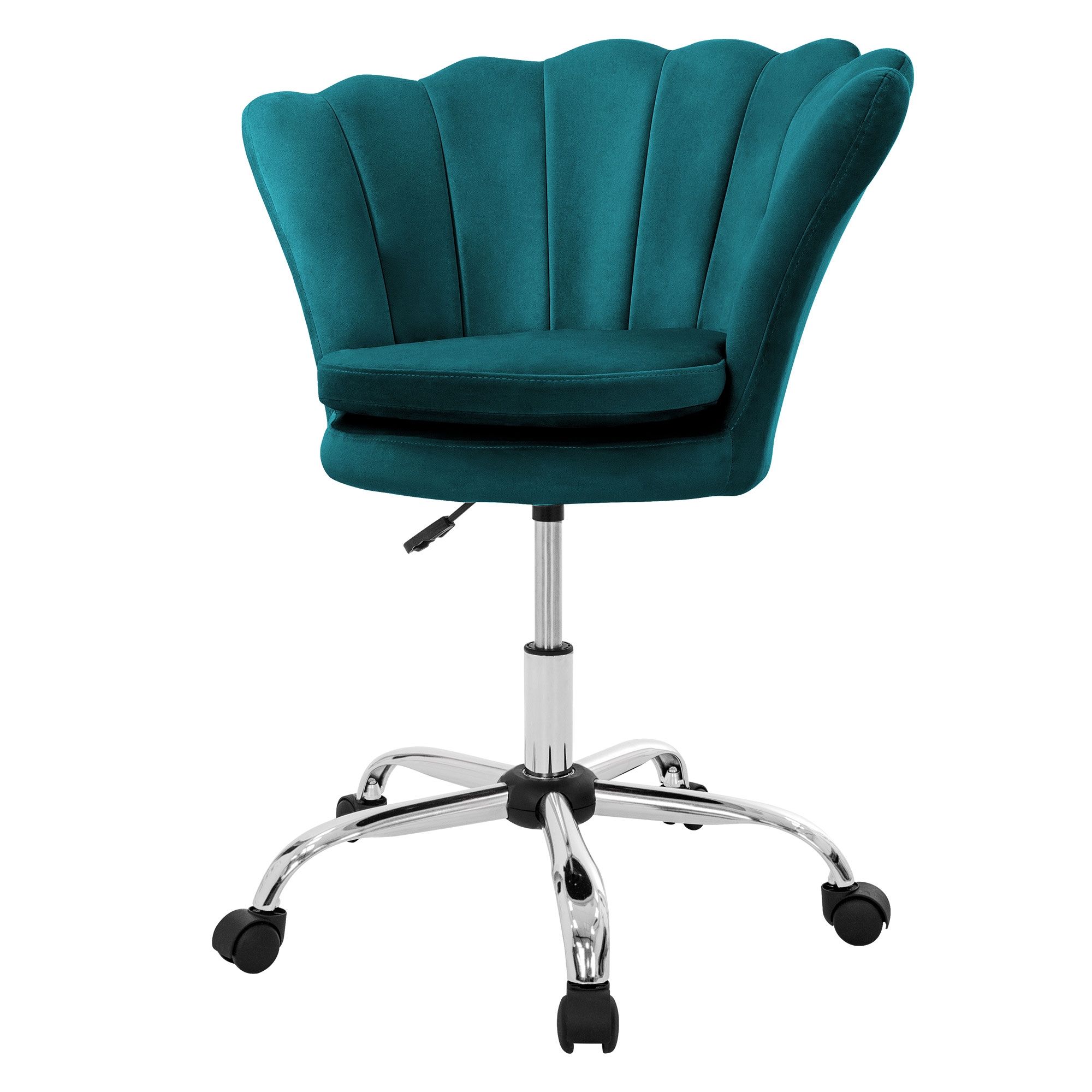 Silla de oficina asiento de terciopelo azul petróleo moderno