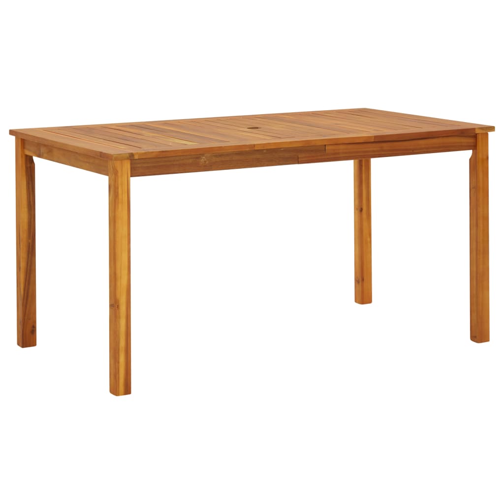 Mesa de jardín madera maciza de acacia 140x80x74 cm es5078