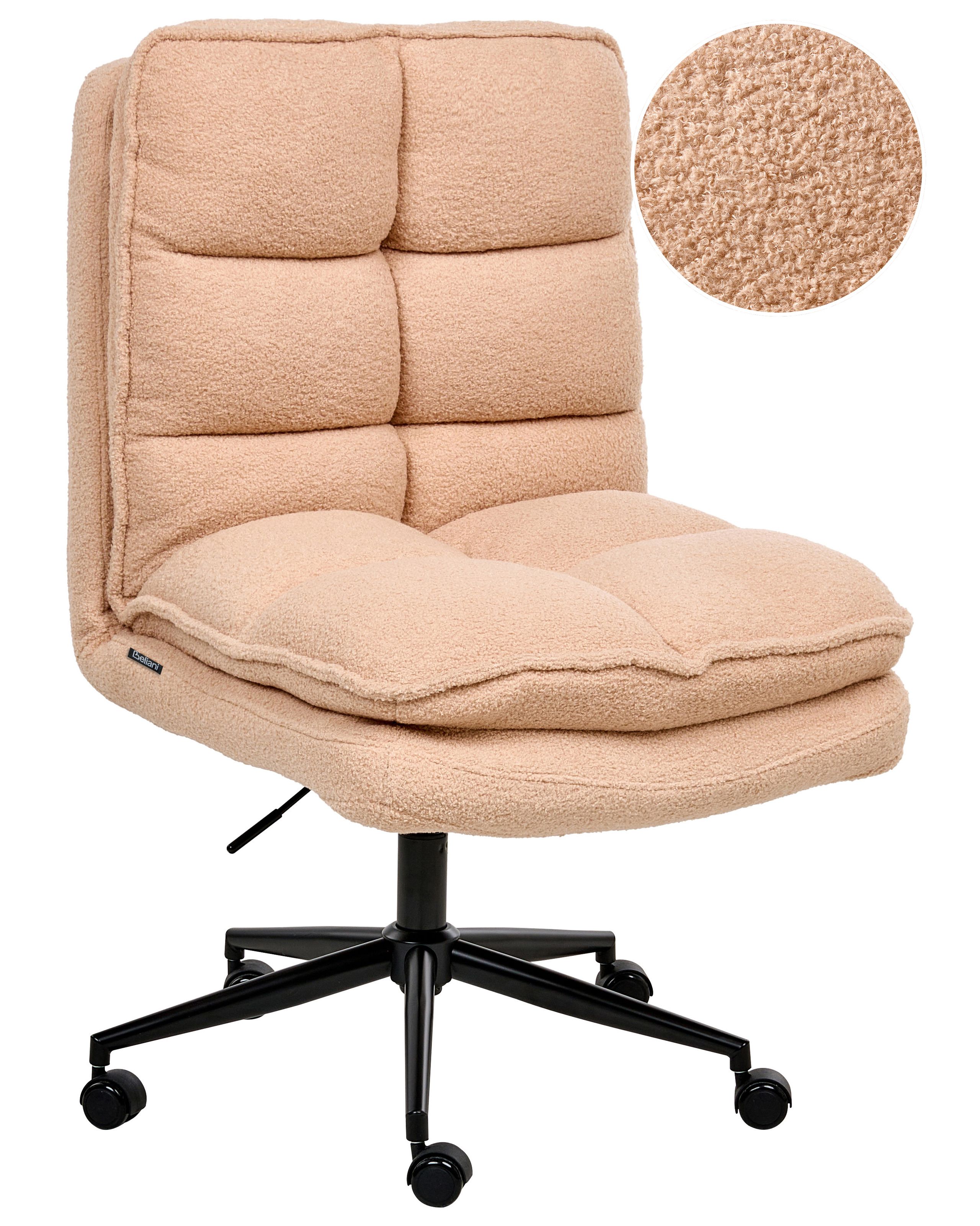 Silla de oficina addison bouclé rosa melocotón