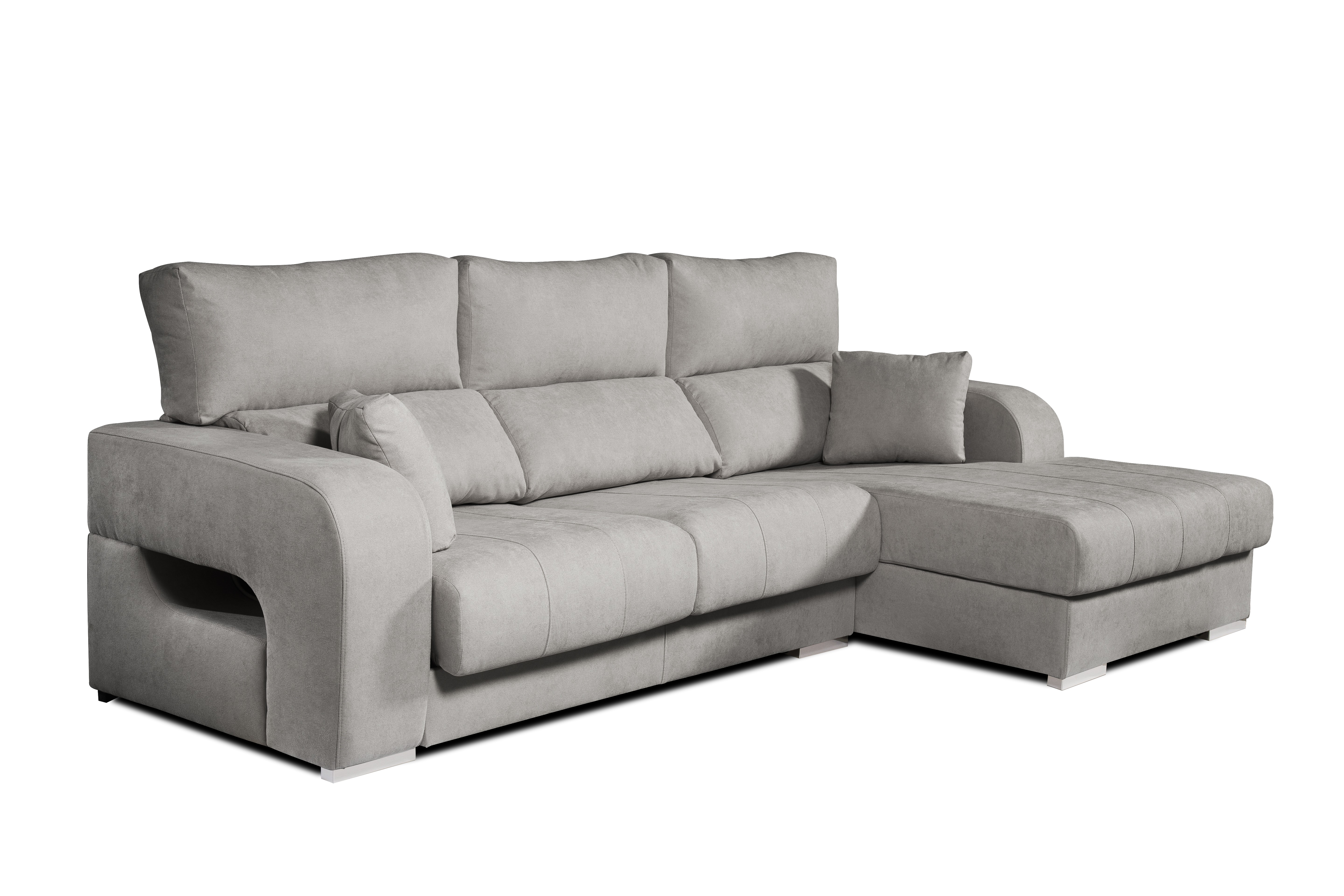 Sofá chaiselongue diamante de derecha gris 3 plazas 284x160x102cm