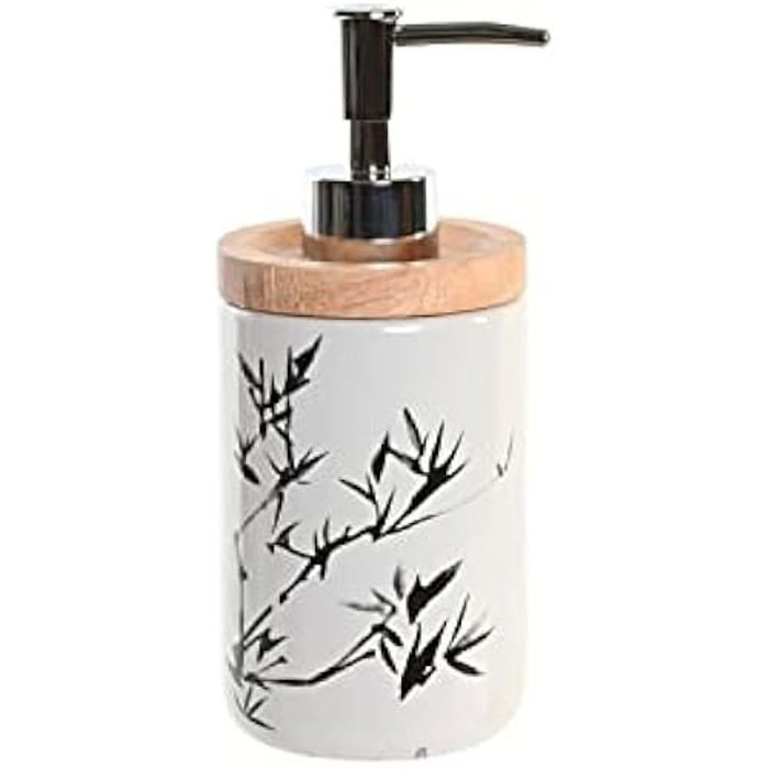 Distribuidor de jabón - dkd home decor - estándar - cerámica - blanco y neg