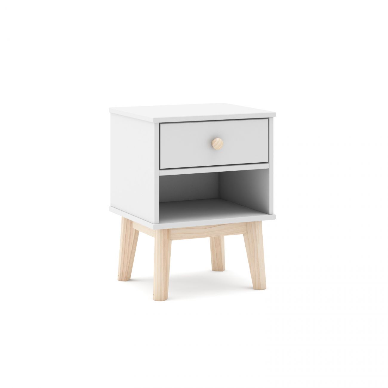 Mesa de cabeceira para jovens misty breeze blanco mate - oak