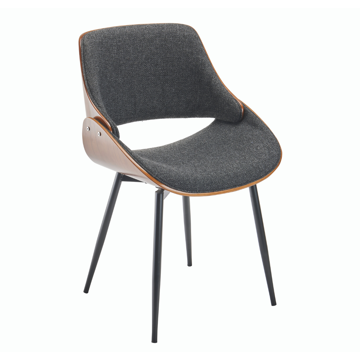 Signature - silla con acabado en nogal y asiento de tela gris - a78 cm