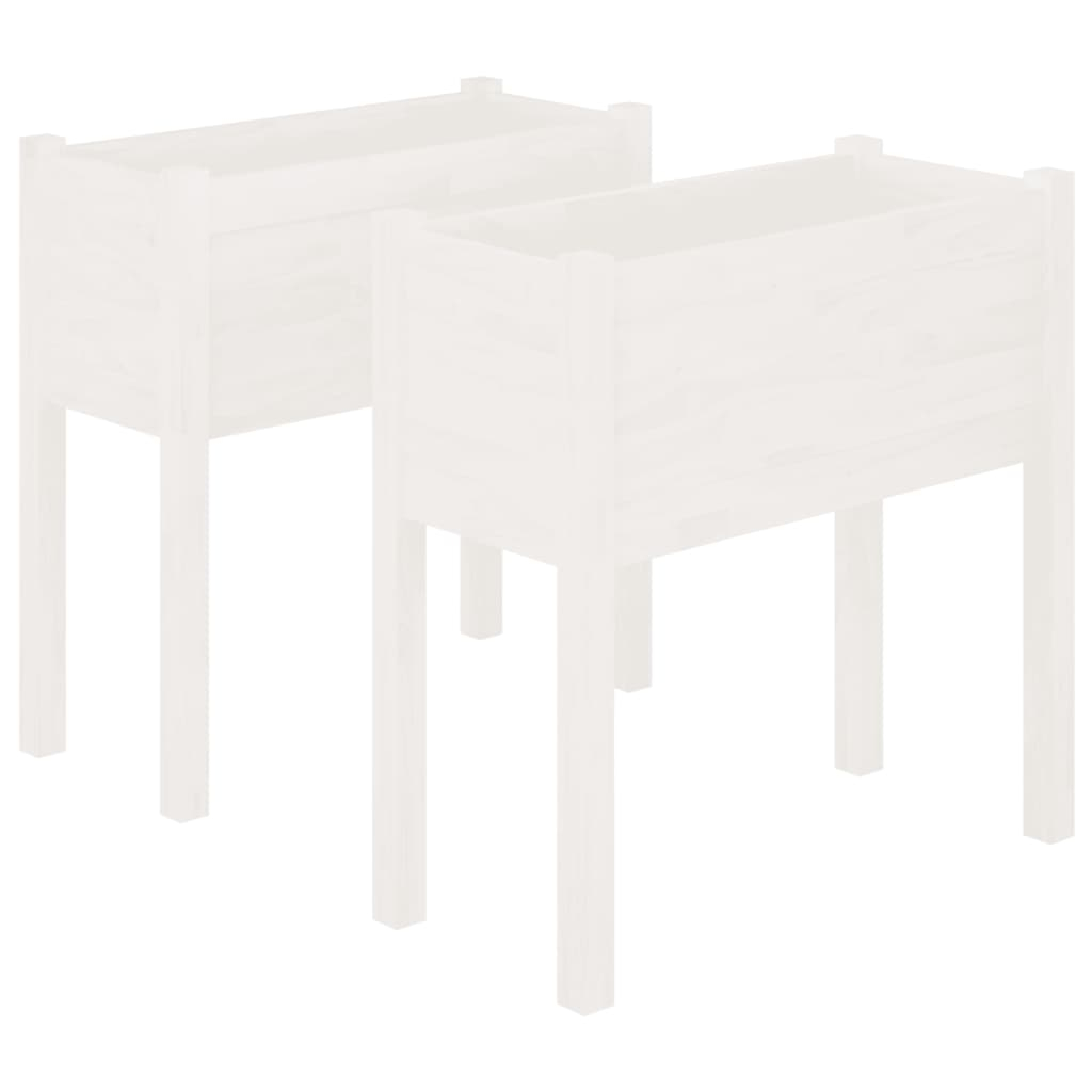 vidaXL jardineras 2 uds madera maciza de pino blanco 70x31x70 cm