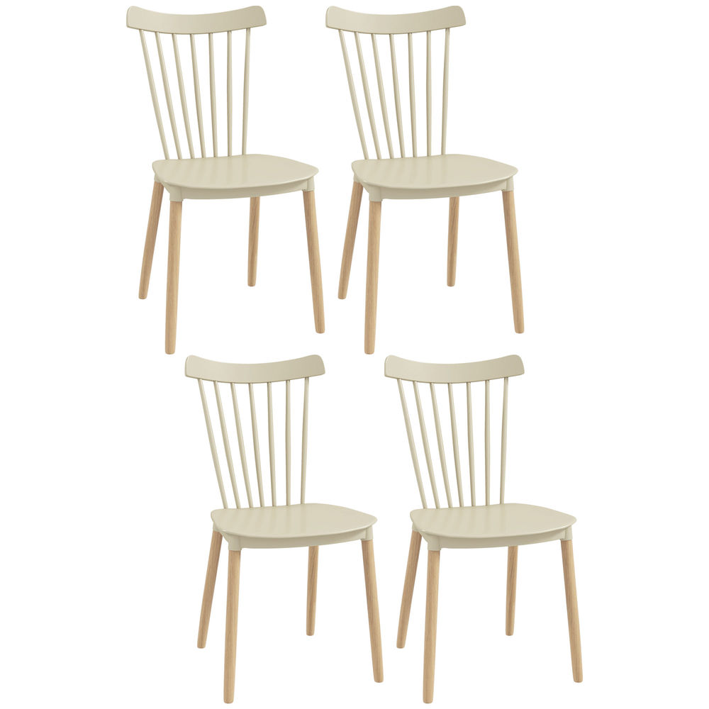 Sillas de comedor 48x52.5x83 cm madera de haya, pp color marrón Homcom