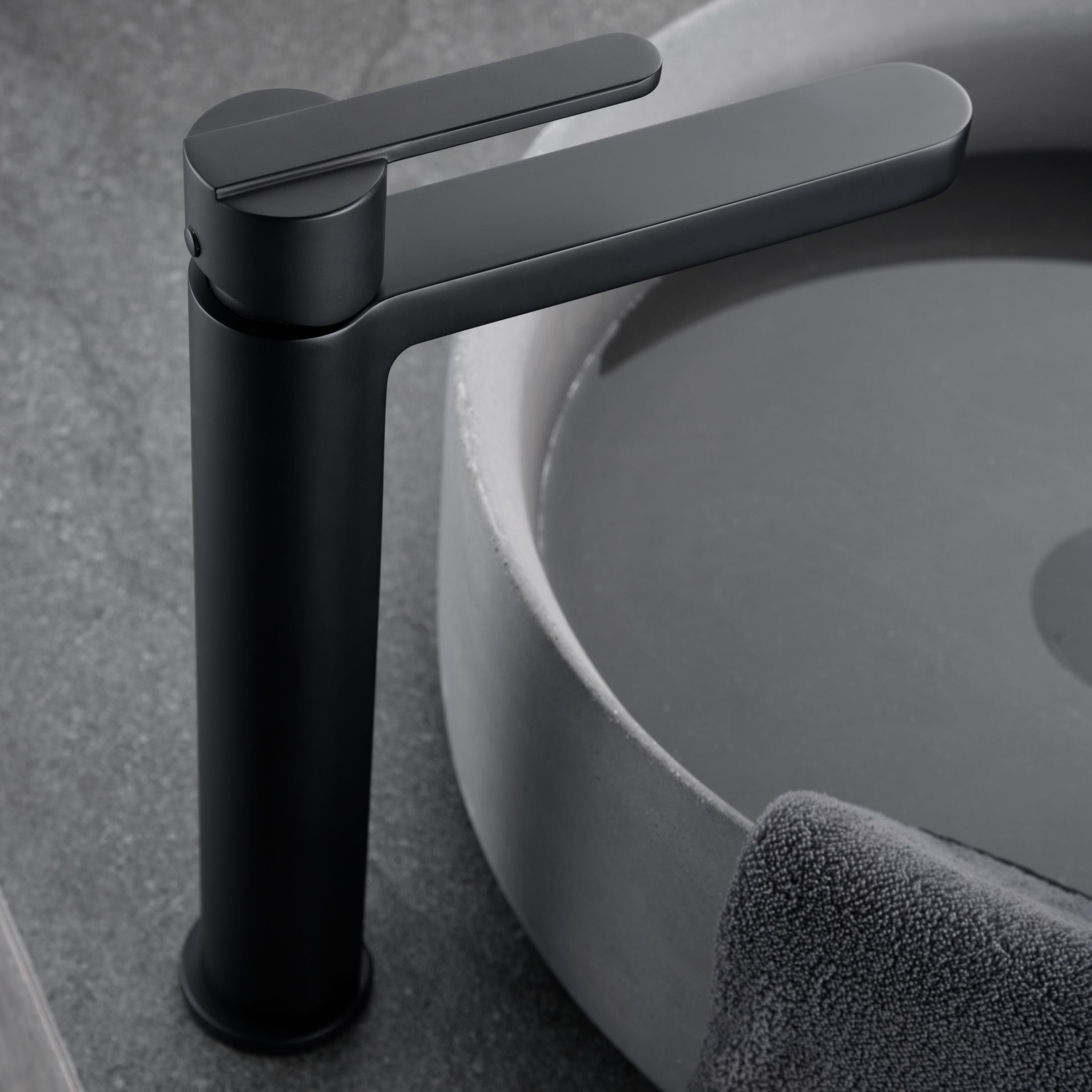 Monomando lavabo alto roma negro mate [ imex® ]