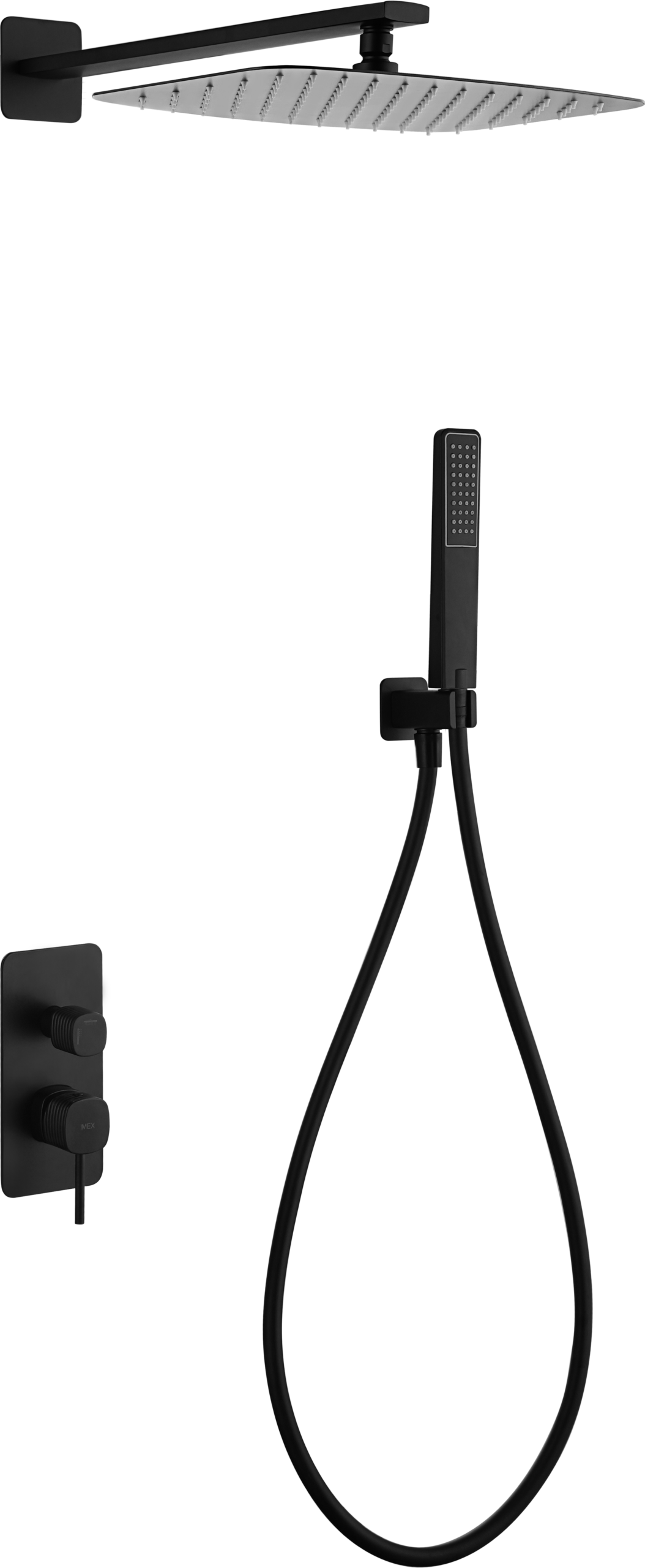 Conjunto ducha monomando empotrado firenze negro mate [ imex® ]