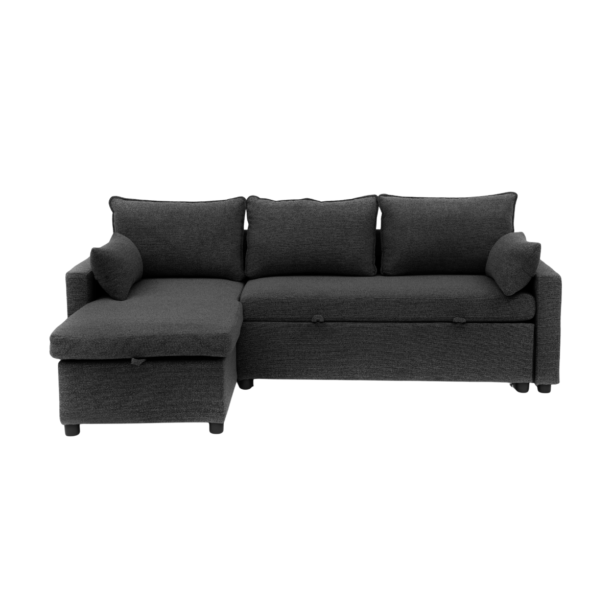 Sofá cama de 3 plazas de tela con chaise longue l219 cm