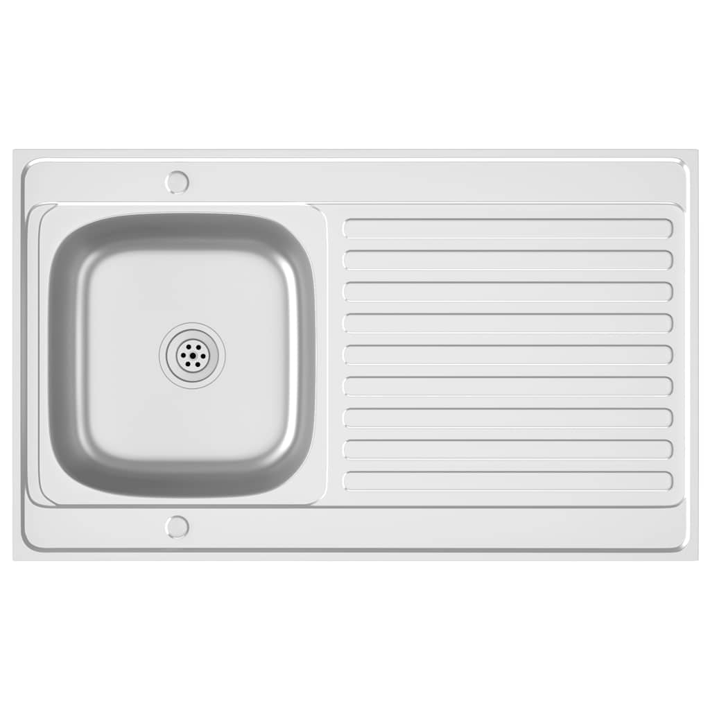 vidaXL fregadero de cocina con escurridor acero inox 1000x600x155 mm