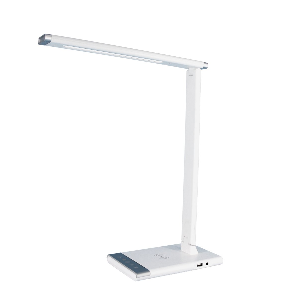 Lámpara LED con cargador inalámbrico y usb, táctil, 3 tonos, regulable