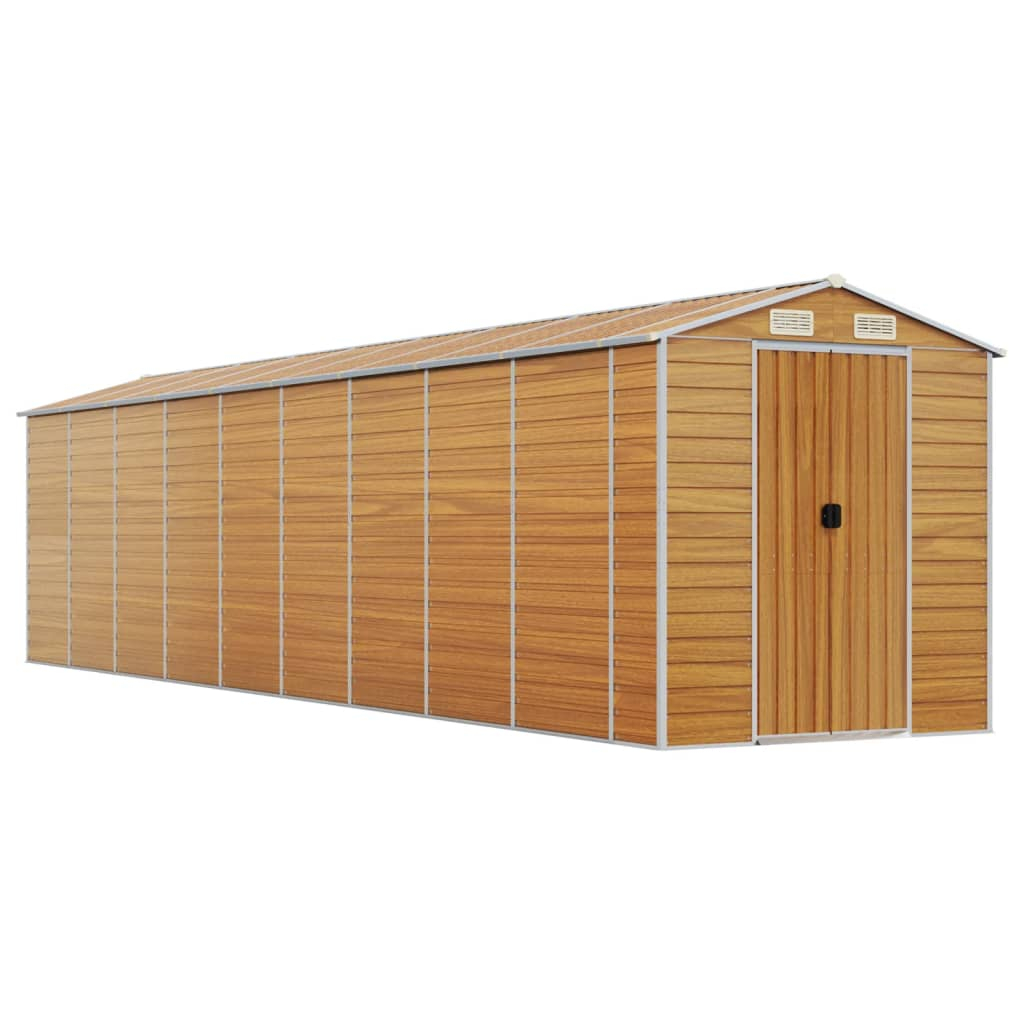 vidaXL caseta de jardín acero galvanizado marrón claro 191x810x198 cm