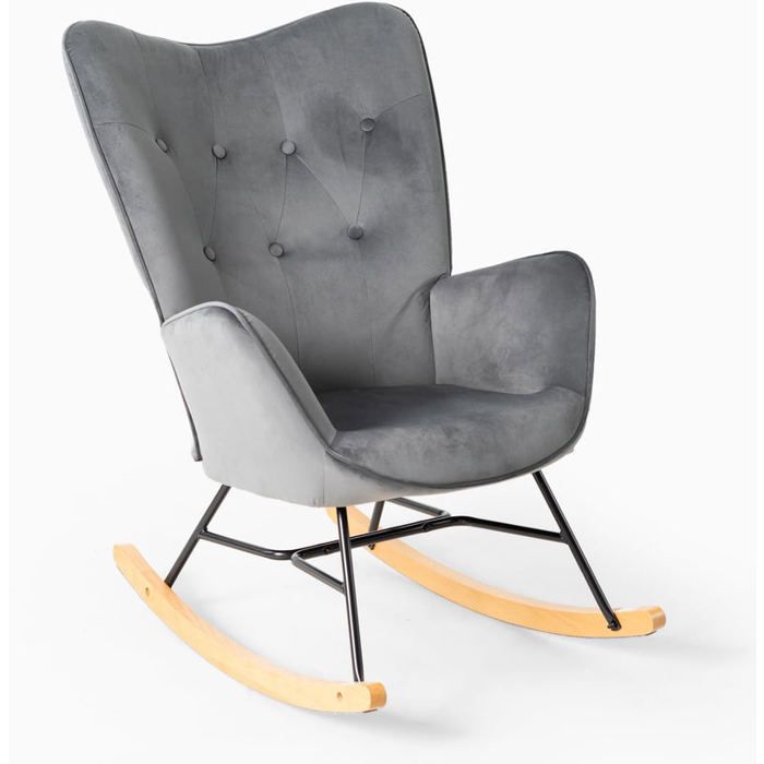 Meubles cosy - sillón medicor - tela gris - 68x85x99 cm