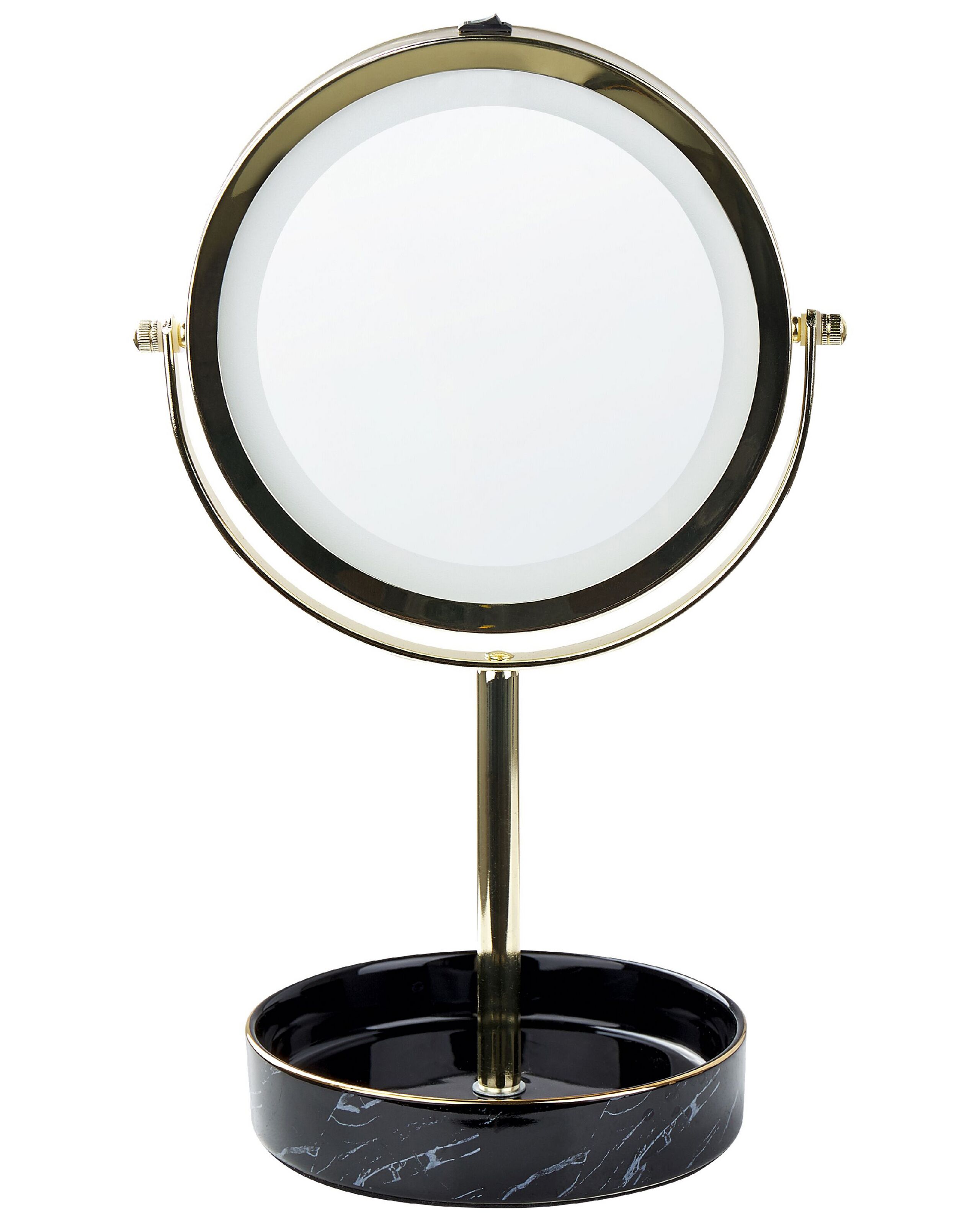 Espejo de maquillaje LED savoie negro/dorado