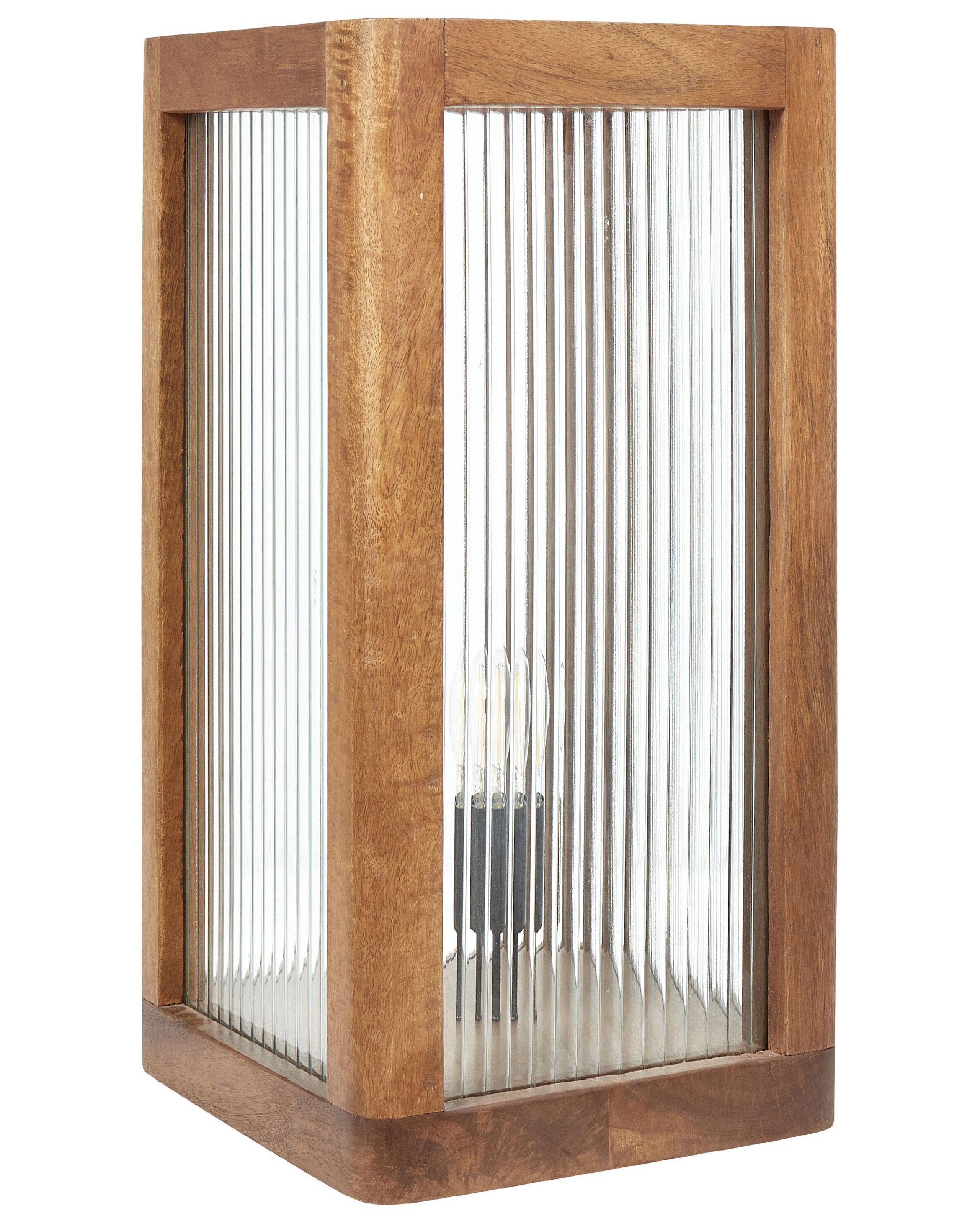 Lámpara de mesa kolidam madera de mango marrón
