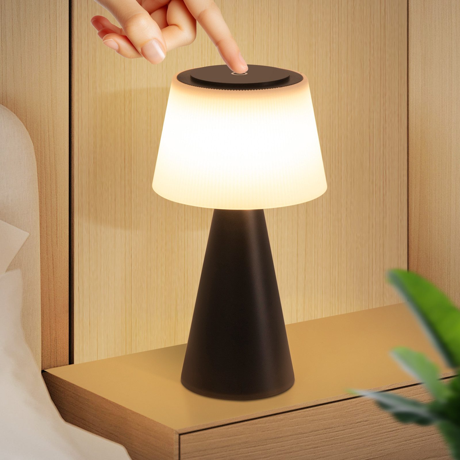 Nettlife lámpara de mesa LED negro 13x13 4w