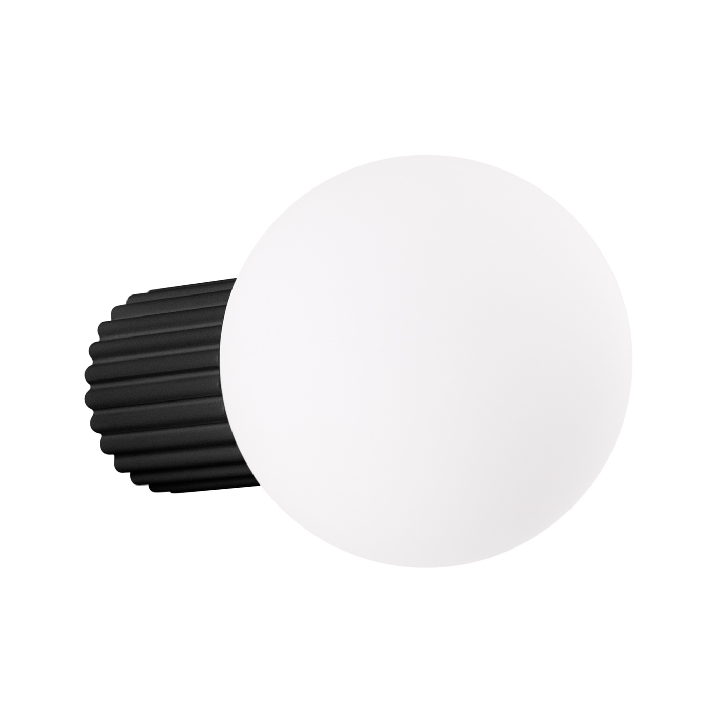 Lámpara de pared halo 1 negro aluminio/vidrio 12x12x17cm
