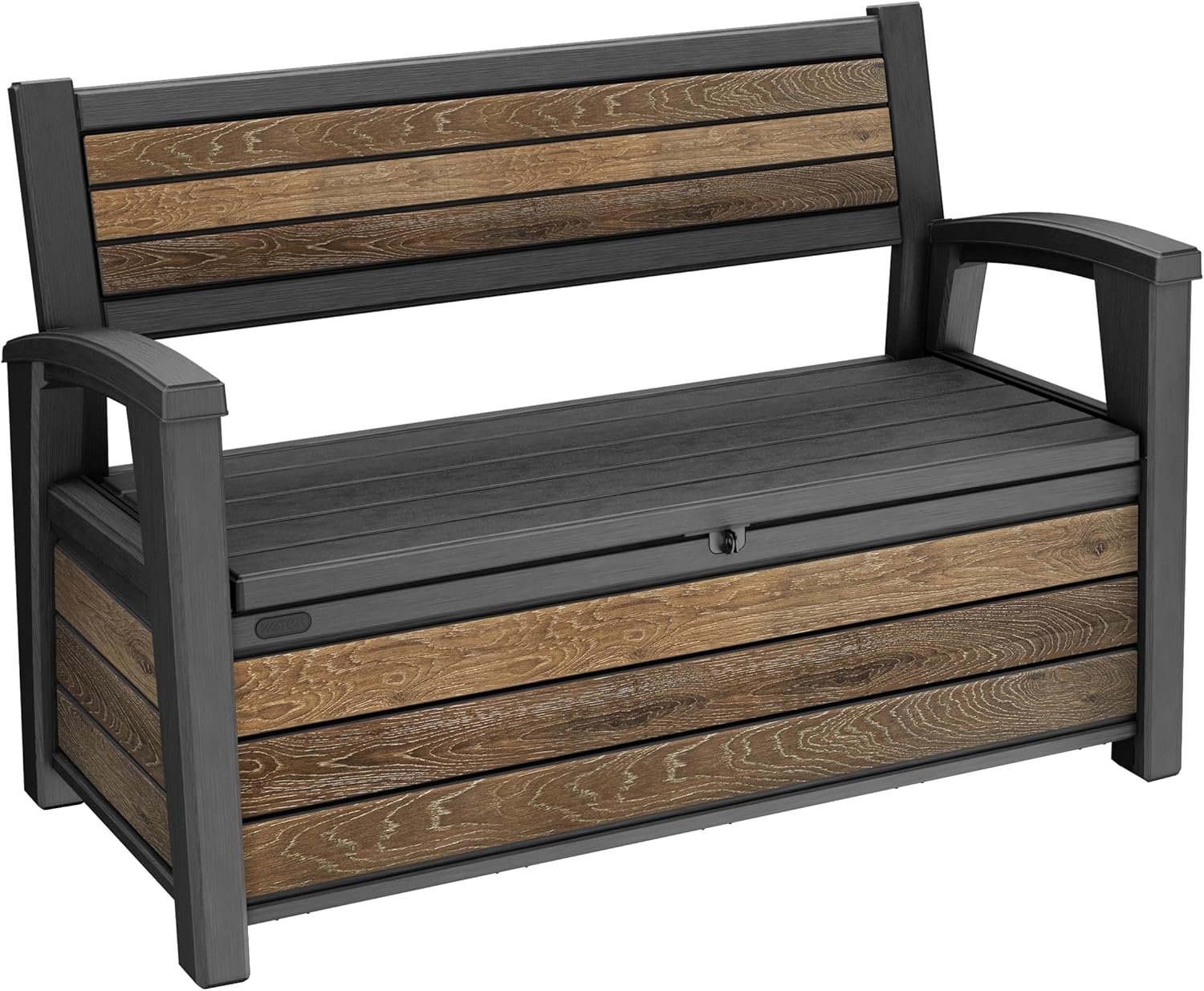 Cofre baul arcon resina keter banco deco signature jardin wainut marron