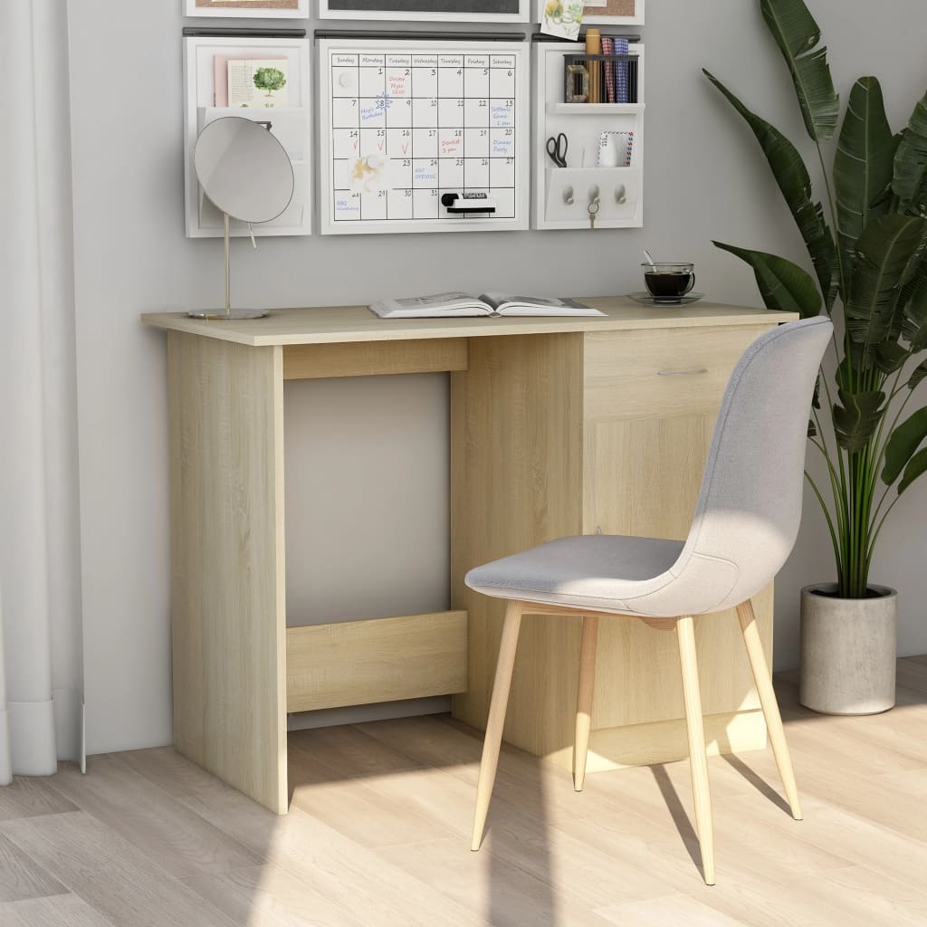Escritorio madera contrachapada color roble sonoma 100x50x76 cm