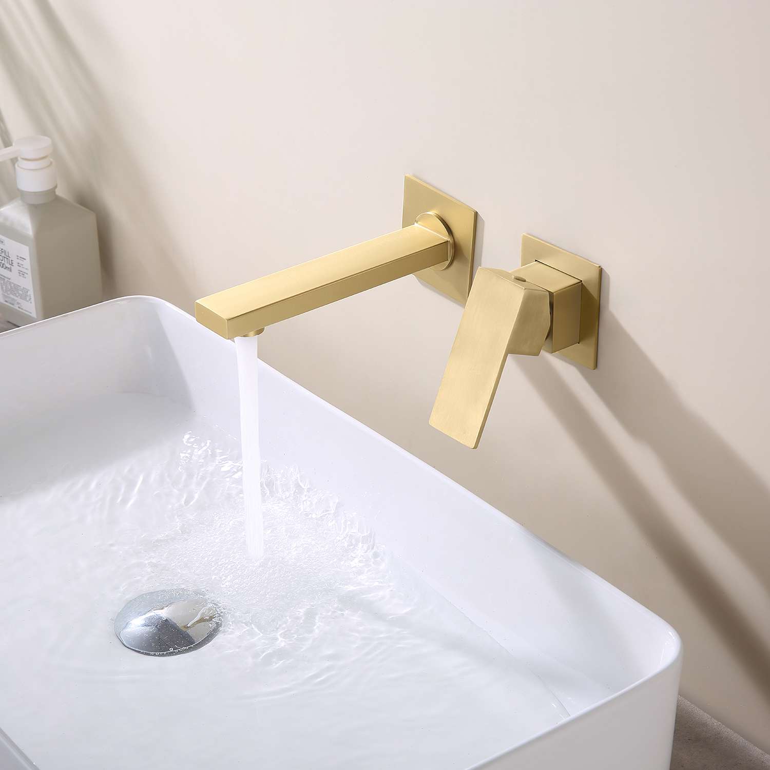 Grifo lavabo empotrado sky bath oro cepillado inox s304 serie thunder