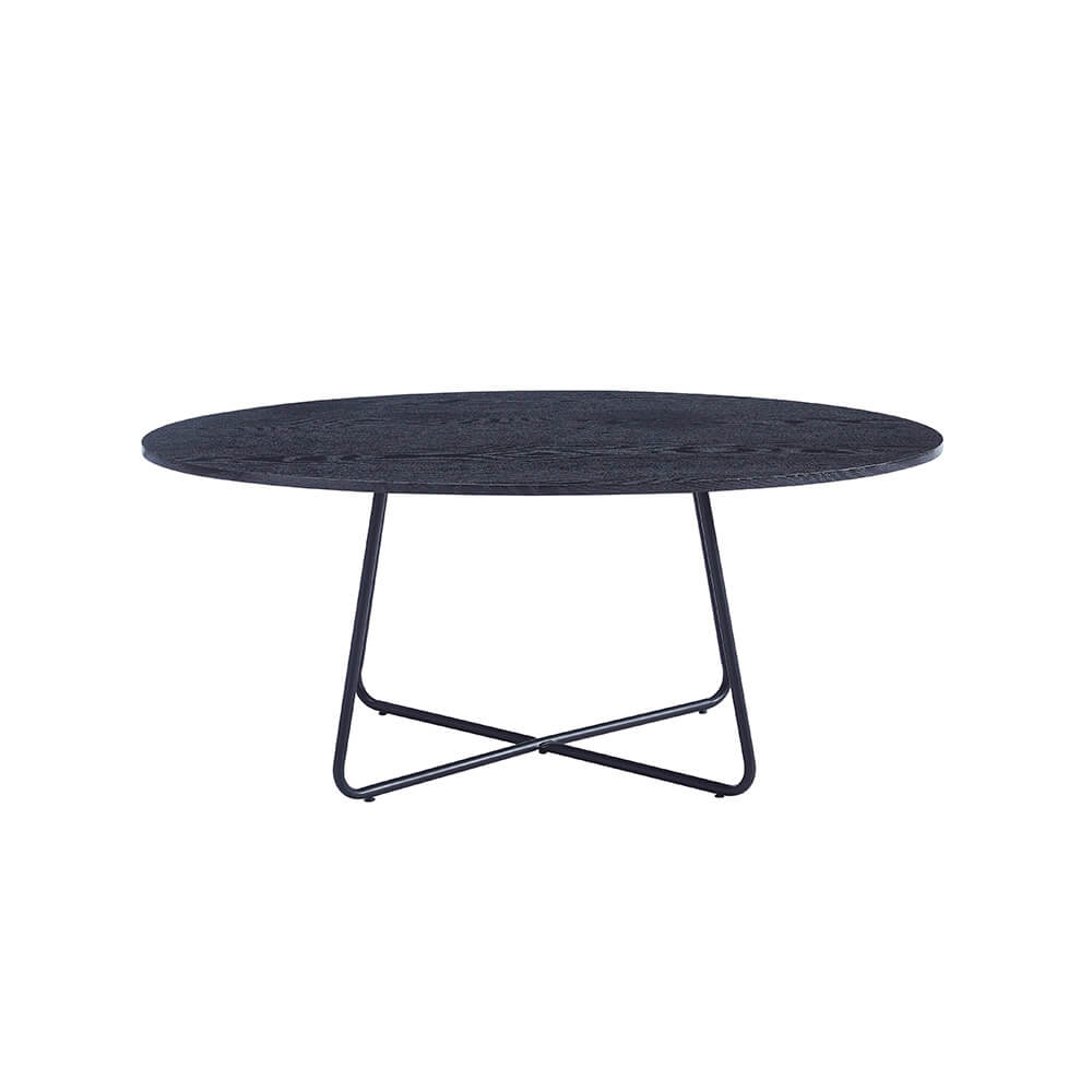 Mesa de centro oval novaris - 110 x 66 cm roble oscuro
