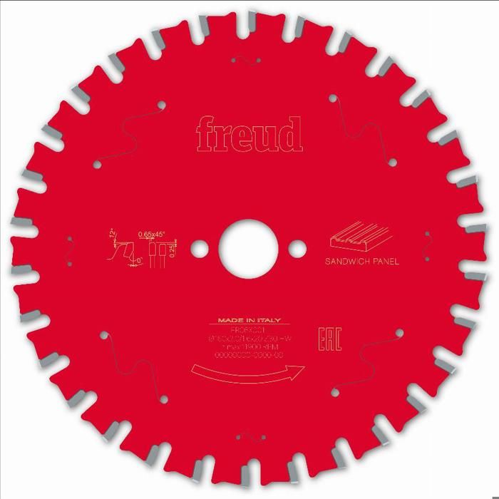 Lámina para sierra circular portátil freud - ø160 2/1,6 al20 z30 tpb 0° - f