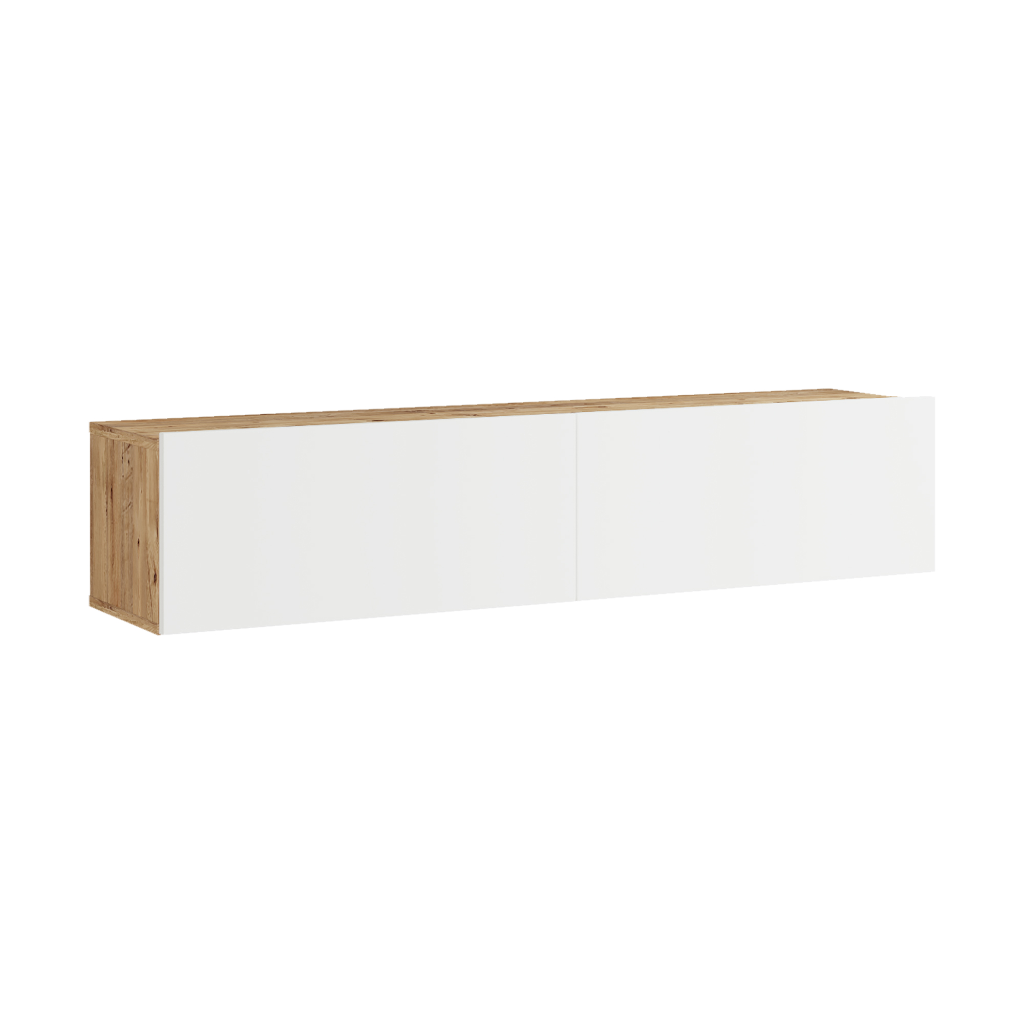 Mueble tv suspendido lapinlahti aglomerado 140x32x30 cm roble / blanco