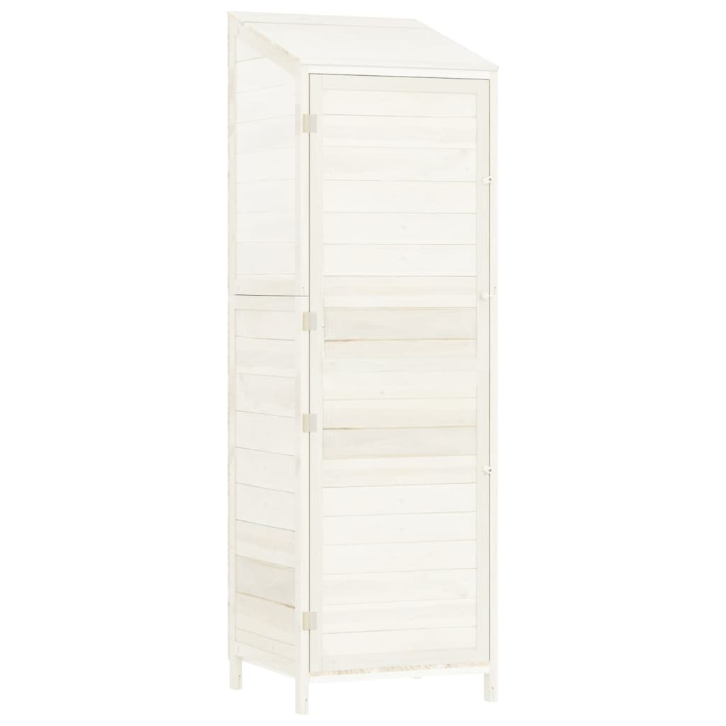 vidaXL cobertizo de jardín madera maciza de abeto blanco 55x52x174,5cm