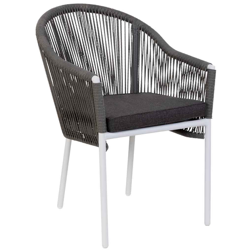Silla de ratan sintético gris 57x63x84.5